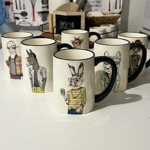 Animal Character Ceramic Mug Set